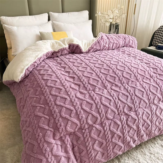 New Super Thickened Warm Winter Blankets for Beds Artificial Lamb Cashmere Weighted Blankets Soft Fluffy Warmth Comforter Duvet